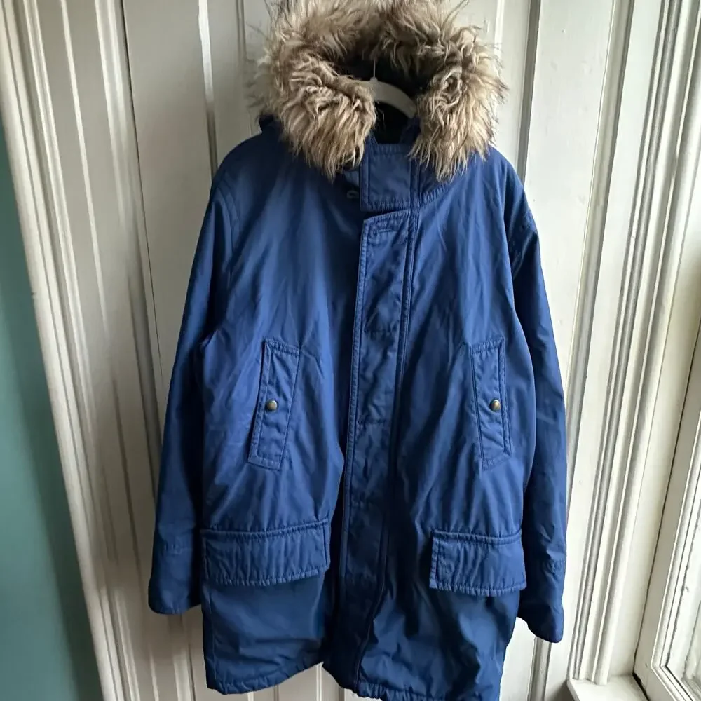 Banana Republic Snorkel Parka Coat Bright Royal